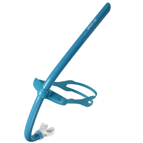 tuba frontal bleu nage avec palmes ylon-a ysta01
